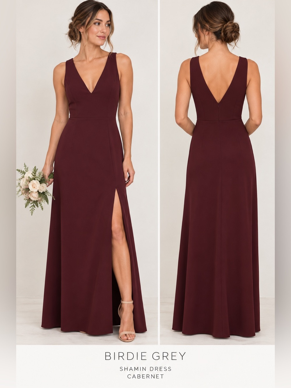 Birdy Grey Shamin Bridesmaid Maxi Dress Cabernet Burgundy NWT Size M